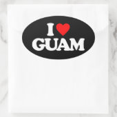 STICKER OVALE J'AIME GUAM (Sac)
