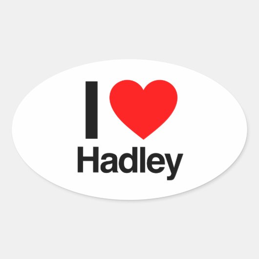 Sticker Ovale j'aime hadley (Devant)