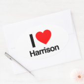 Sticker Ovale j'aime harrison (Enveloppe)