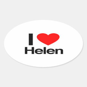 Sticker Ovale j'aime helen