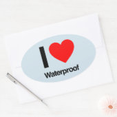 Sticker Ovale j'aime imperméable (Enveloppe)