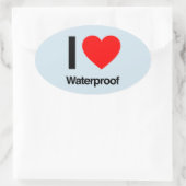 Sticker Ovale j'aime imperméable (Sac)