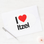 Sticker Ovale j'aime itzel (Enveloppe)