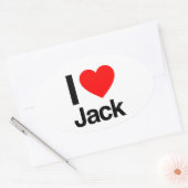 Sticker Ovale j'aime jack (Enveloppe)