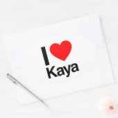 Sticker Ovale j'aime kaya (Enveloppe)