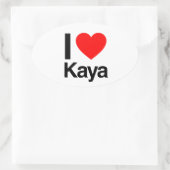 Sticker Ovale j'aime kaya (Sac)