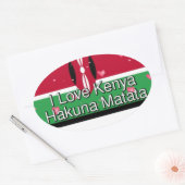 Sticker Ovale J'Aime ! Kenya Hakuna Matata (Enveloppe)