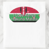 Sticker Ovale J'Aime ! Kenya Hakuna Matata (Sac)
