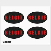 Sticker Ovale J'aime la Belgique (Feuille)
