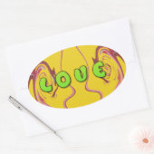 Sticker Ovale J'aime la Jamaïque (Enveloppe)