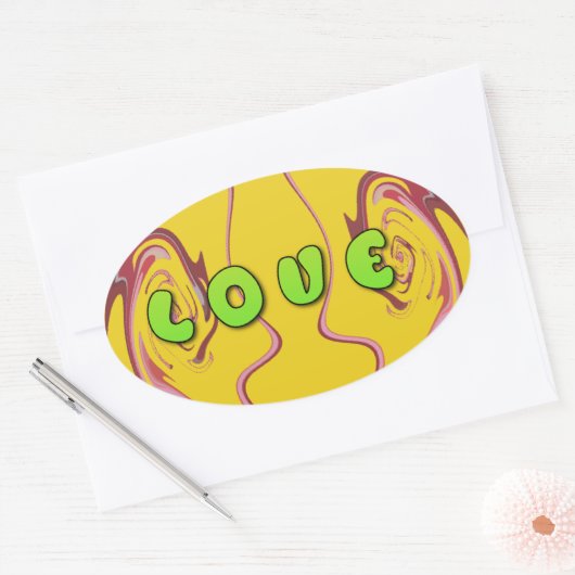 Sticker Ovale J'aime la Jamaïque (Enveloppe)