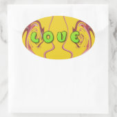 Sticker Ovale J'aime la Jamaïque (Sac)