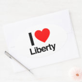 Sticker Ovale j'aime la liberté (Enveloppe)