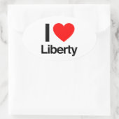 Sticker Ovale j'aime la liberté (Sac)