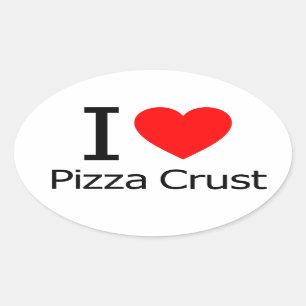 Sticker Ovale J'Aime La Pizza Crust