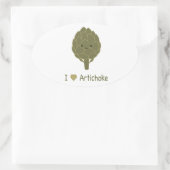 Sticker Ovale J'aime l'artichaut (Sac)