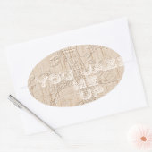 Sticker Ovale J'aime le bois brun Hakuna Matata (Enveloppe)