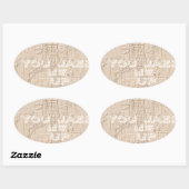 Sticker Ovale J'aime le bois brun Hakuna Matata (Feuille)