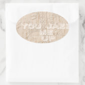 Sticker Ovale J'aime le bois brun Hakuna Matata (Sac)