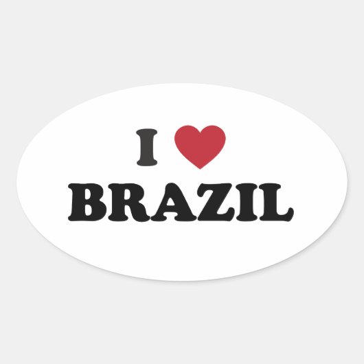 Sticker Ovale J'aime le Brésil (Devant)