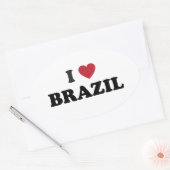 Sticker Ovale J'aime le Brésil (Enveloppe)