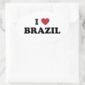 Sticker Ovale J'aime le Brésil (Sac)