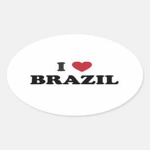 Sticker Ovale J'aime le Brésil