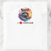 Sticker Ovale J'aime le Canada (Sac)
