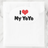 Sticker Ovale J'aime le coeur Mon YoYo (Sac)