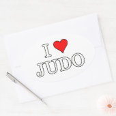 Sticker Ovale J'aime le judo (Enveloppe)
