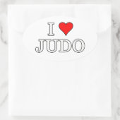 Sticker Ovale J'aime le judo (Sac)