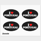 STICKER OVALE J'AIME LE PORTUGAL (Feuille)