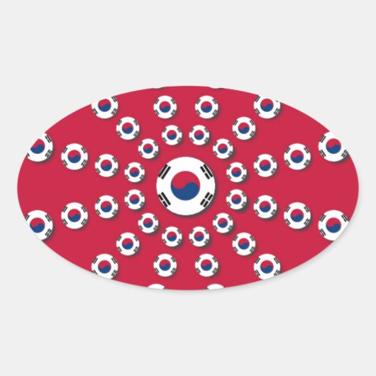 Sticker Ovale J'aime le rouge (Devant)