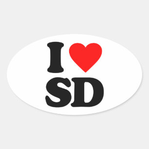 STICKER OVALE J'AIME LE SD