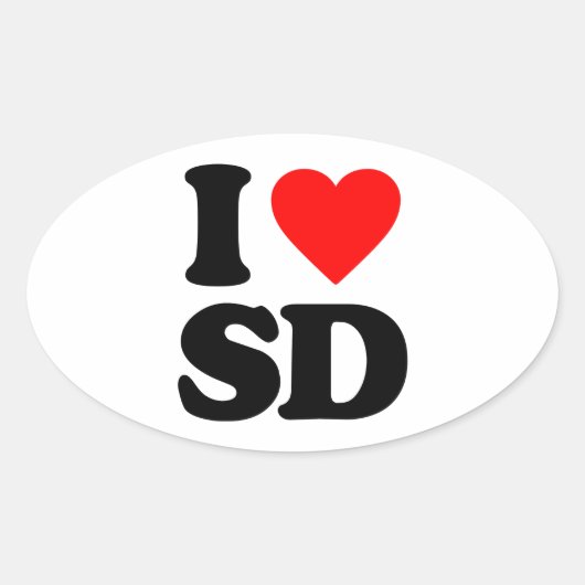 STICKER OVALE J'AIME LE SD (Devant)