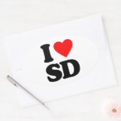 STICKER OVALE J'AIME LE SD (Enveloppe)