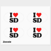 STICKER OVALE J'AIME LE SD (Feuille)