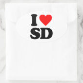 STICKER OVALE J'AIME LE SD (Sac)