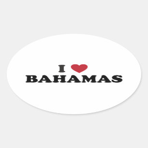 Sticker Ovale J'aime les Bahamas