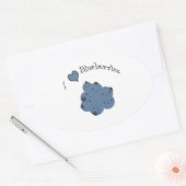 Sticker Ovale J'aime les bleuets (Enveloppe)