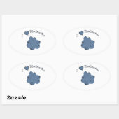 Sticker Ovale J'aime les bleuets (Feuille)