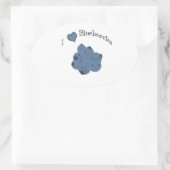 Sticker Ovale J'aime les bleuets (Sac)
