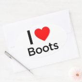 Sticker Ovale J'aime les bottes (Enveloppe)