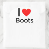 Sticker Ovale J'aime les bottes (Sac)