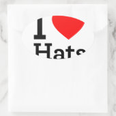 Sticker Ovale J'aime les Casquettes (Sac)