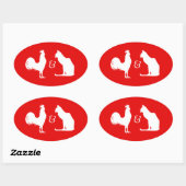 STICKER OVALE J'AIME LES DEUX (Feuille)