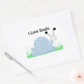 Sticker Ovale J'aime les escargots (Enveloppe)