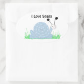 Sticker Ovale J'aime les escargots (Sac)