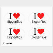 Sticker Ovale J'Aime Les Flips Plus Gros (Feuille)