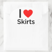 Sticker Ovale J'aime les jupes (Sac)